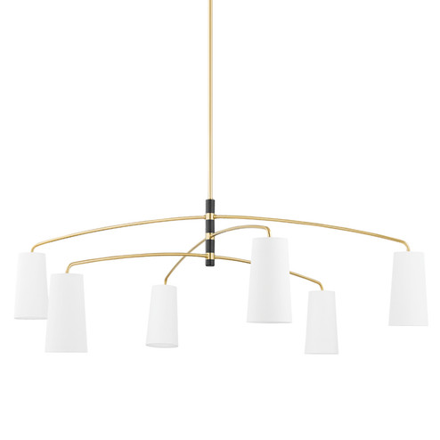 Evelyn Six Light Chandelier in Aged Brass/Soft Black (428|H612806-AGB/SBK)