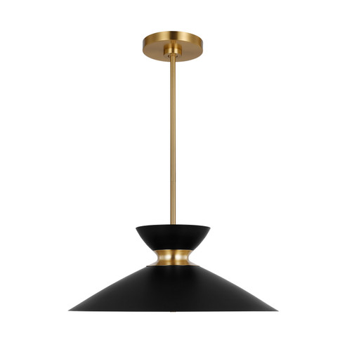 Heath One Light Pendant in Midnight Black and Burnished Brass (454|EP1231MBKBBS)