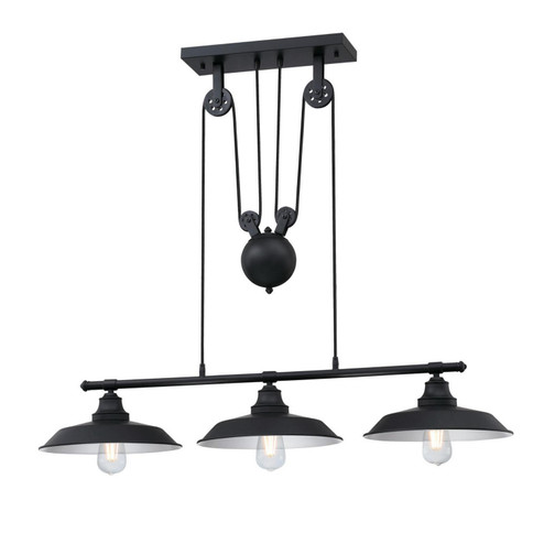 Iron Hill Three Light Pendant in Matte Black (88|6129400)