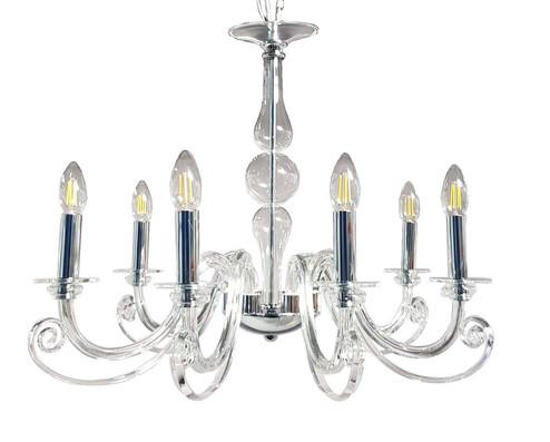 Eirene Six Light Chandelier in Polished Nickel (29|N9456)