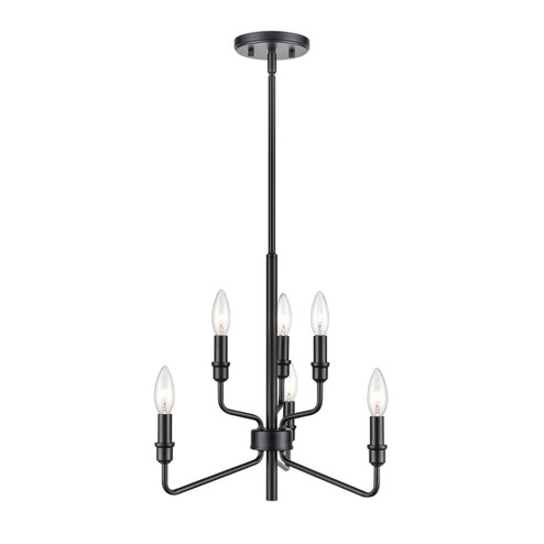 Saginaw Six Light Chandelier in Matte Black (45|81518/3+3)