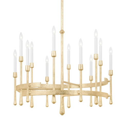 Hathaway 12 Light Chandelier in Vintage Gold Leaf (70|2235-VGL)