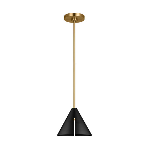 Cambre LED Pendant in Midnight Black and Burnished Brass (454|KP1131MBKBBS-L1)