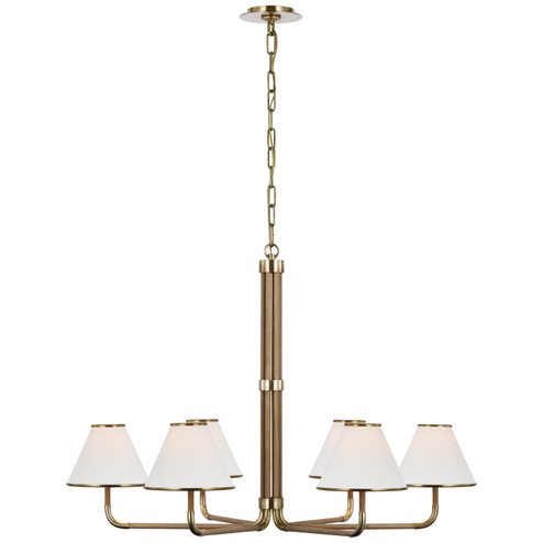 Rigby LED Chandelier in Soft Brass and Natural Oak (268|MF 5056SB/NO-L)