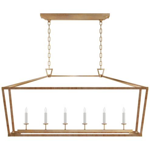 Darlana Wrapped LED Linear Pendant in Antique-Burnished Brass and Natural Rattan (268|CHC 5766AB/NRT) Darlana Wrapped LED Linear Pendant in Antique-Burnished Brass and Natural Rattan (268|CHC 5766AB/NRT)