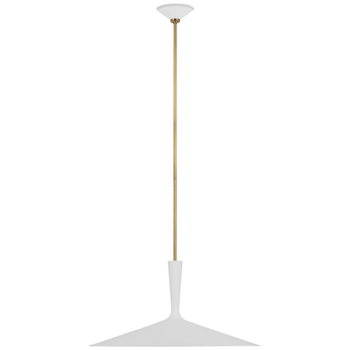 Rosetta LED Pendant in Matte White and Hand-Rubbed Antique Brass (268|ARN 5542WHT/HAB)