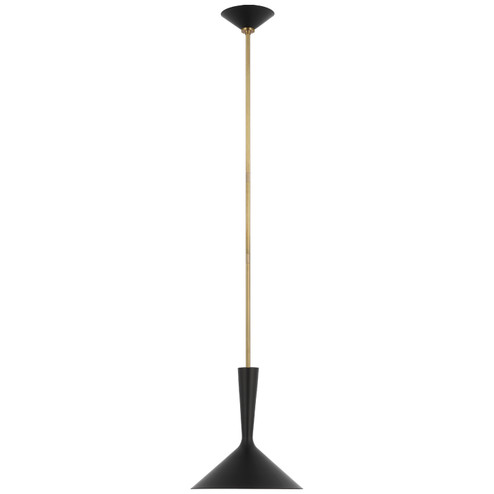 Rosetta LED Pendant in Matte Black and Hand-Rubbed Antique Brass (268|ARN 5540BLK/HAB)