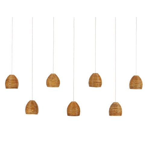 Beehive Seven Light Pendant in Natural Rattan/Silver (142|9000-1067)