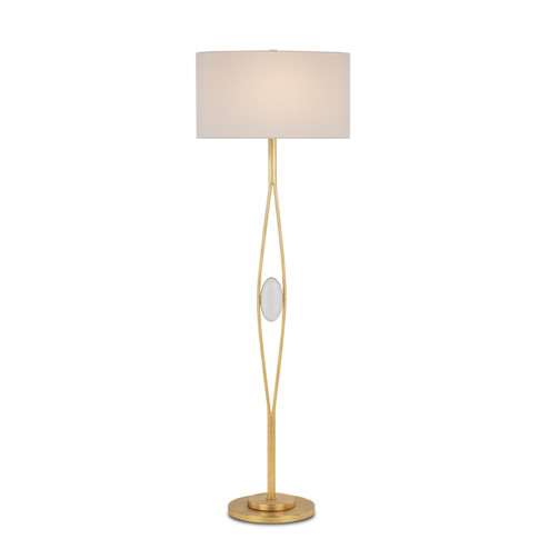Marlene One Light Floor Lamp in Gold Leaf/White (142|8000-0121)