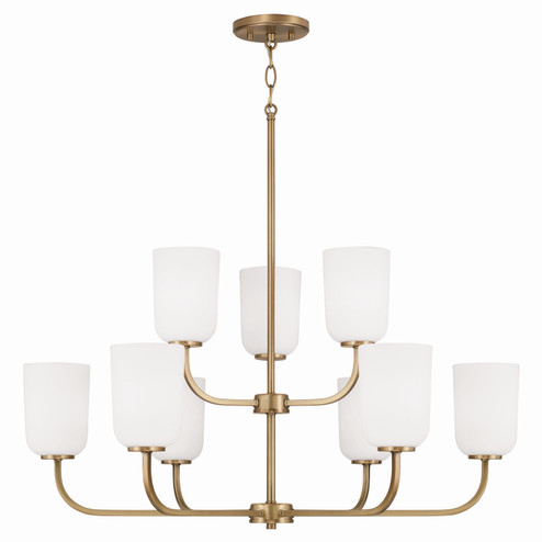 Lawson Nine Light Chandelier in Aged Brass (65|448891AD-542)