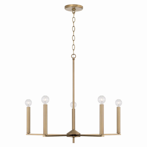 Portman Five Light Chandelier in Aged Brass (65|448651AD)