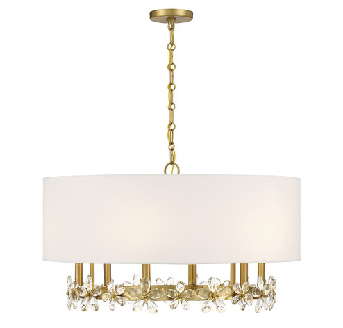 Dahlia Six Light Pendant in Warm Brass (51|7-4368-6-322)