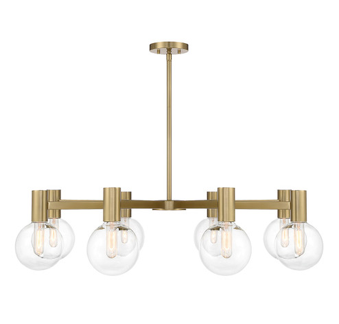 Wright Eight Light Chandelier in Warm Brass (51|1-3074-8-322)