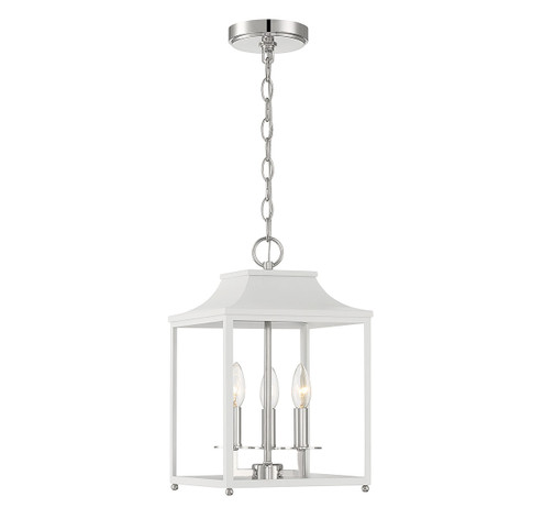 Three Light Pendant in White with Polished Nickel (446|M30013WHPN)