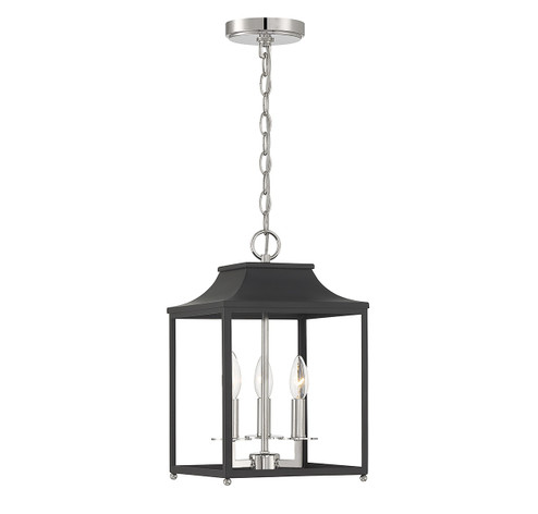 Three Light Pendant in Matte Black with Polished Nickel (446|M30013MBKPN)