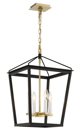 Lucent Four Light Lantern in Black and Aged Brass (90|161482)