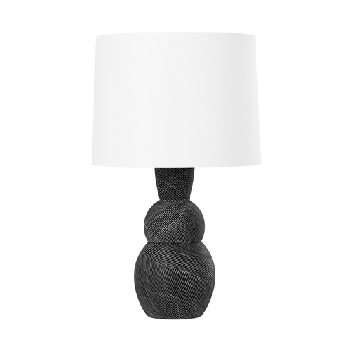 Fortuna One Light Table Lamp in Ceramic Etched Black (67|PTL1025-CEB)