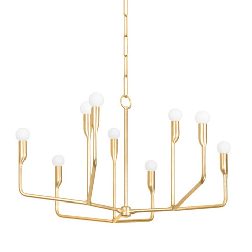 Norman Nine Light Chandelier in Vintage Gold Leaf (67|F9232-VGL)