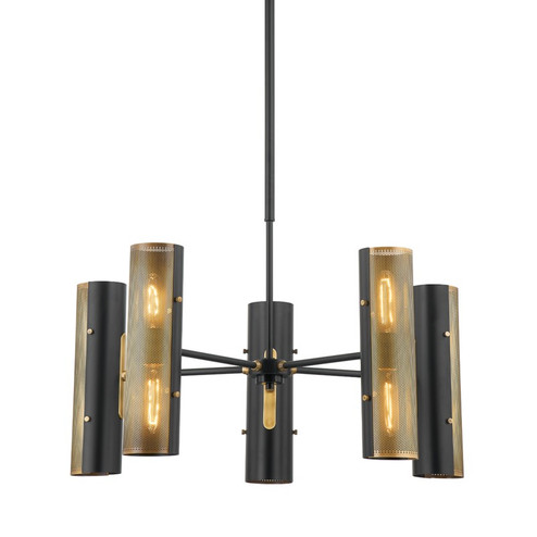 Mikka Ten Light Chandelier in Patina Brass (67|F5630-PBR/SBK)