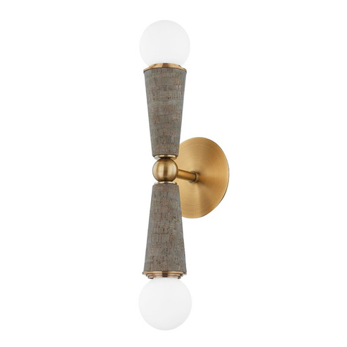 Dax Two Light Wall Sconce in Patina Brass (67|B1619-PBR)