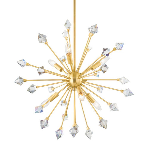 Genesis Six Light Chandelier in Aged Brass (428|H727806-AGB)