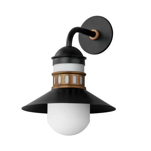 Admiralty One Light Outdoor Wall Sconce in Black / Antique Brass (16|35124SWBKAB)