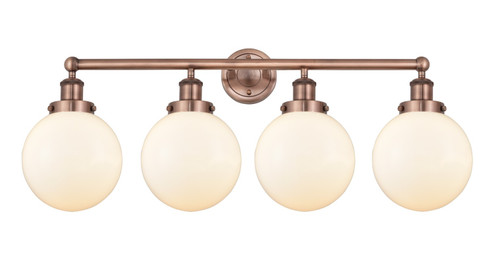 Edison Four Light Bath Vanity in Antique Copper (405|616-4W-AC-G201-8)