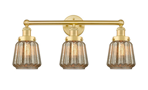 Edison Three Light Bath Vanity in Satin Gold (405|616-3W-SG-G146)
