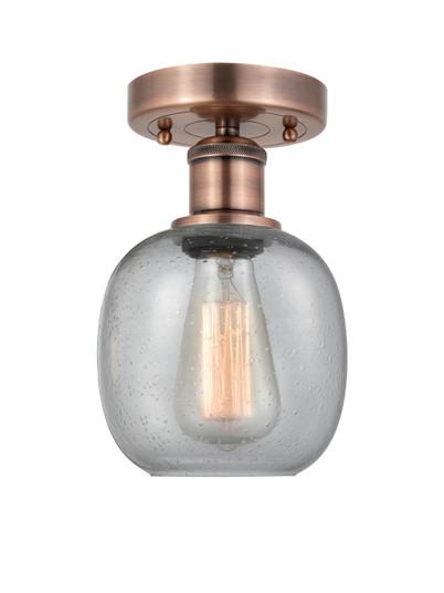 Edison One Light Flush Mount in Antique Copper (405|616-1F-AC-G104)