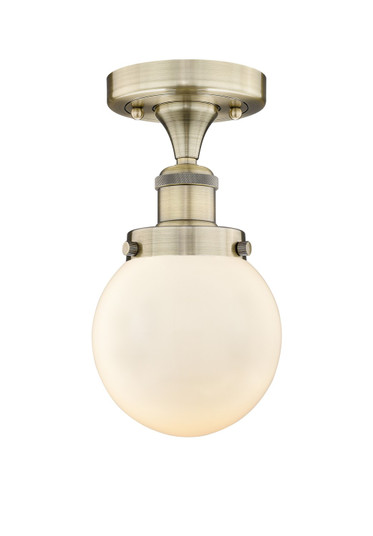 Edison One Light Semi-Flush Mount in Antique Brass (405|616-1F-AB-G201-6)