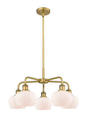 Downtown Urban Five Light Chandelier in Brushed Brass (405|516-5CR-BB-G91)