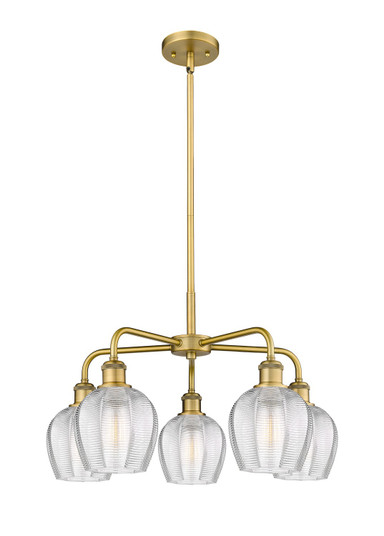 Downtown Urban Five Light Chandelier in Brushed Brass (405|516-5CR-BB-G462-6)