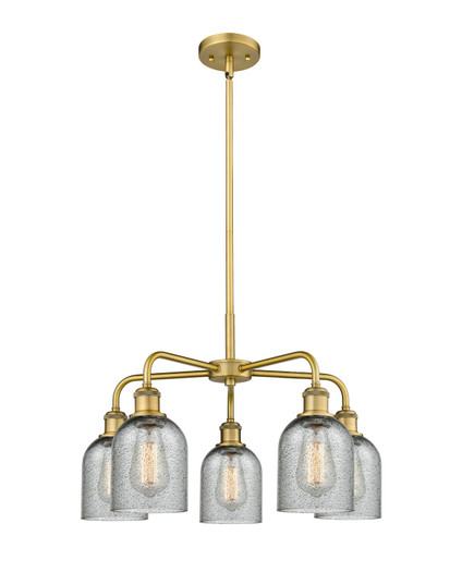 Downtown Urban Five Light Chandelier in Brushed Brass (405|516-5CR-BB-G257)