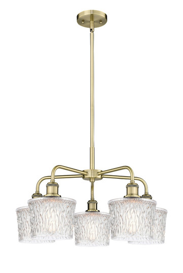 Downtown Urban Five Light Chandelier in Antique Brass (405|516-5CR-AB-G402)