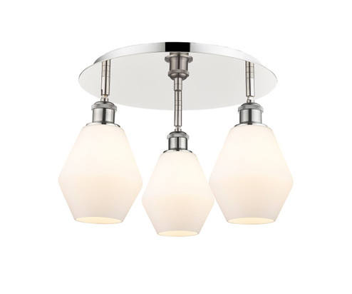 Downtown Urban Three Light Flush Mount in Polished Nickel (405|516-3C-PN-G651-6)