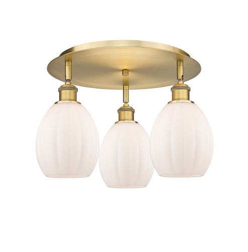 Downtown Urban Three Light Flush Mount in Brushed Brass (405|516-3C-BB-G81)