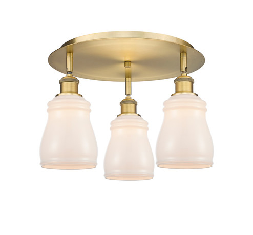 Downtown Urban Three Light Flush Mount in Brushed Brass (405|516-3C-BB-G391)