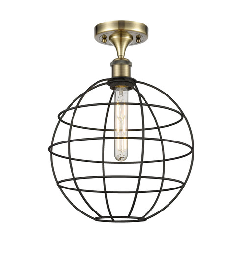 Ballston LED Semi-Flush Mount in Antique Brass (405|516-1C-AB-CE-12-BK)