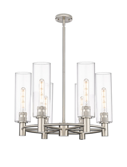 Downtown Urban LED Chandelier in Polished Nickel (405|434-6CR-PN-G434-12CL)