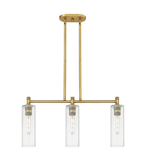 Downtown Urban LED Island Pendant in Brushed Brass (405|434-3I-BB-G434-12CL)