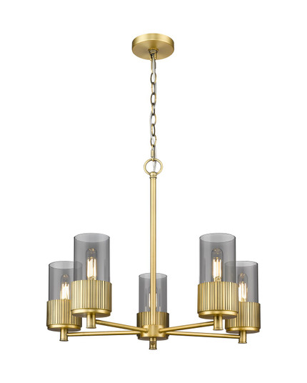 Downtown Urban LED Chandelier in Brushed Brass (405|428-5CR-BB-G428-7SM)