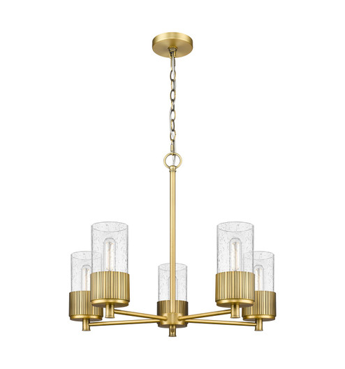 Downtown Urban LED Chandelier in Brushed Brass (405|428-5CR-BB-G428-7SDY)