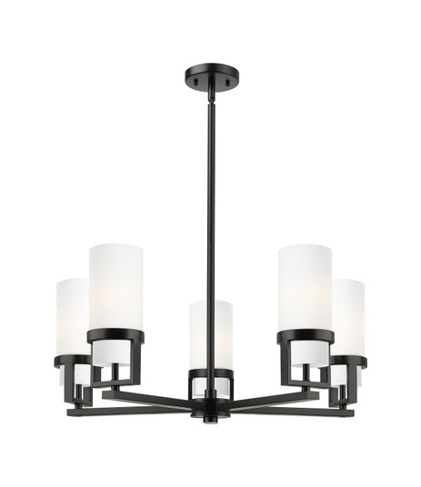 Downtown Urban LED Chandelier in Matte Black (405|426-5CR-BK-G426-8WH)