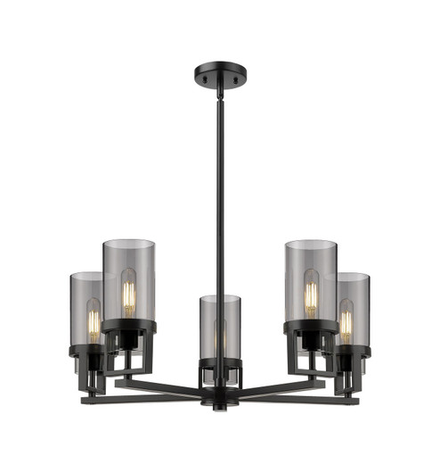 Downtown Urban LED Chandelier in Matte Black (405|426-5CR-BK-G426-8SM)