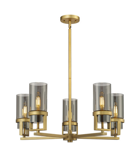 Downtown Urban LED Chandelier in Brushed Brass (405|426-5CR-BB-G426-8SM)