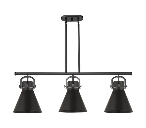 Downtown Urban Three Light Island Pendant in Matte Black (405|410-3I-BK-M411-10BK)