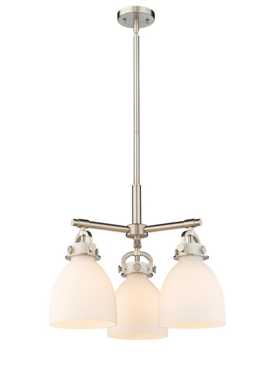 Downtown Urban Three Light Pendant in Satin Nickel (405|410-3CR-SN-G412-7WH)