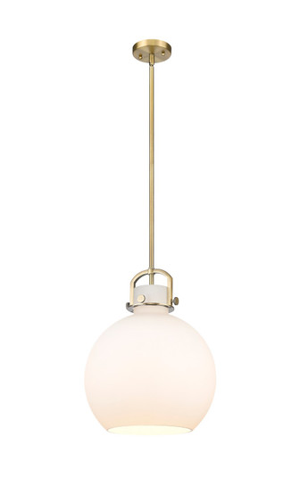 Downtown Urban One Light Pendant in Brushed Brass (405|410-1SL-BB-G410-14WH)