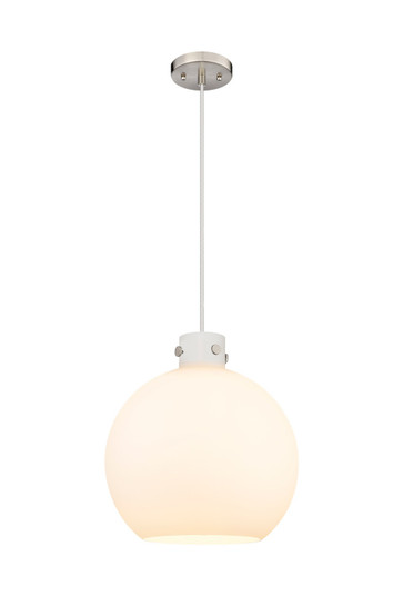 Newton One Light Pendant in Brushed Satin Nickel (405|410-1PL-SN-G410-16WH)