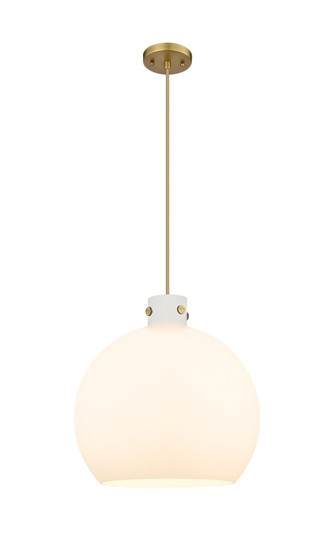 Newton One Light Pendant in Brushed Brass (405|410-1PL-BB-G410-18WH)